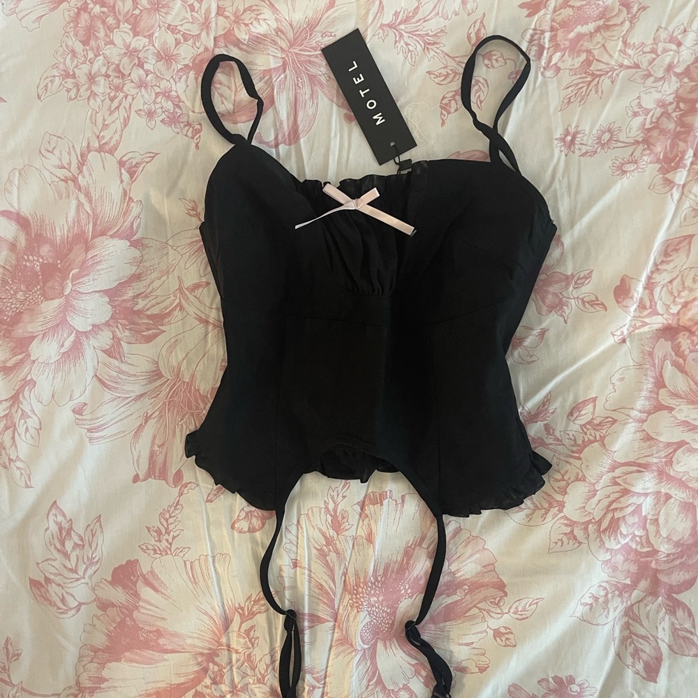 Motel Rocks Bow Corset Top - Picture 2 of 11